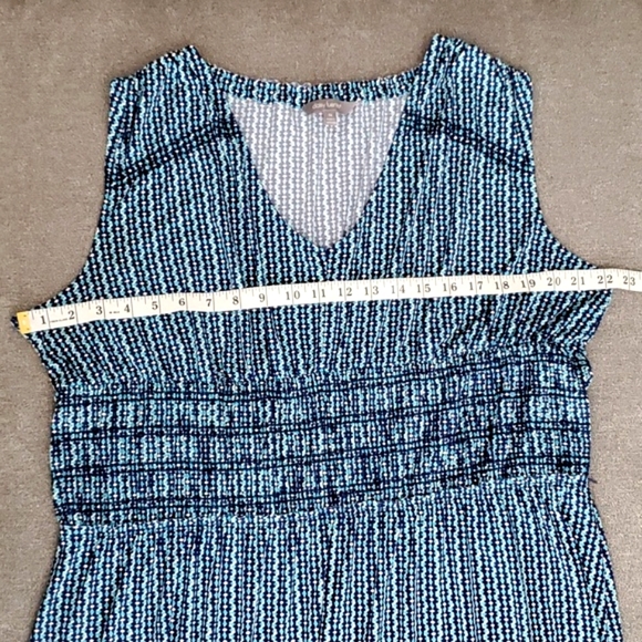 Daisy Fuentes Blue Floral Sleeveless Maxi Dress SIZE: 1X - Picture 7 of 11